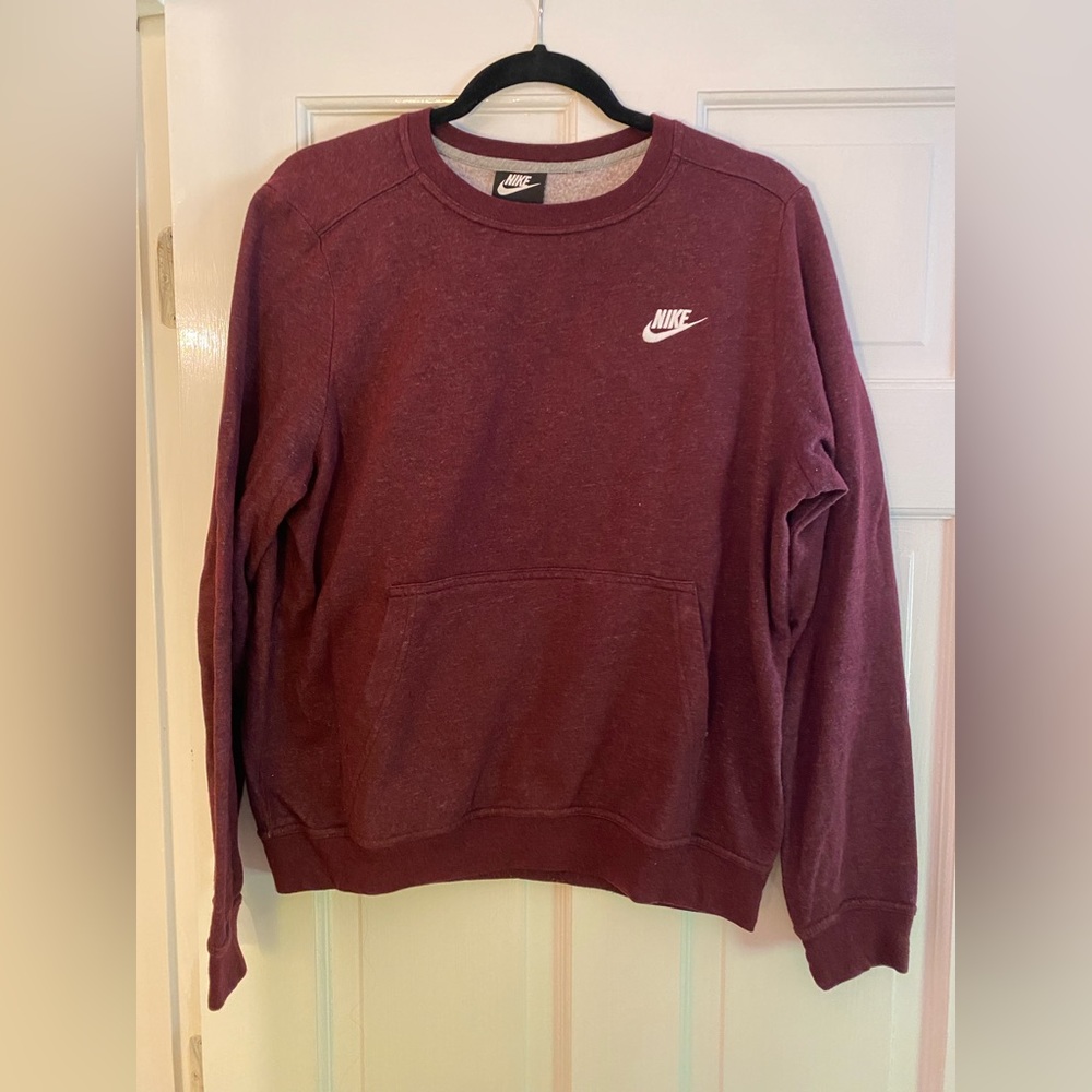 Maroon Nike Crew neck with front pocket